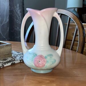 Hull Pink and White vintage Ceramic Vase